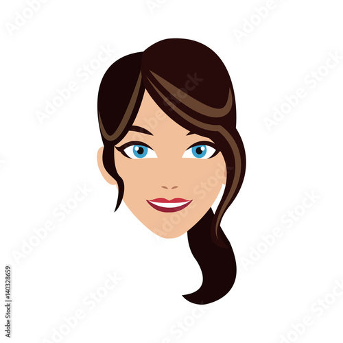 handsome woman cartoon icon over white background. colorful design. vector illustration
