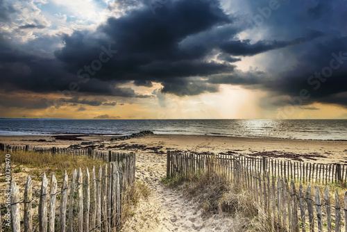 Ganivelles sur la dune