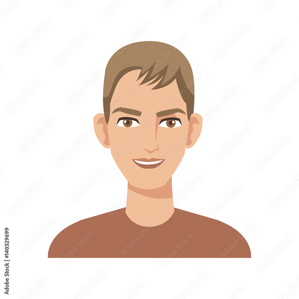 good looking man cartoon icon over white background. colorful design. vector illustration