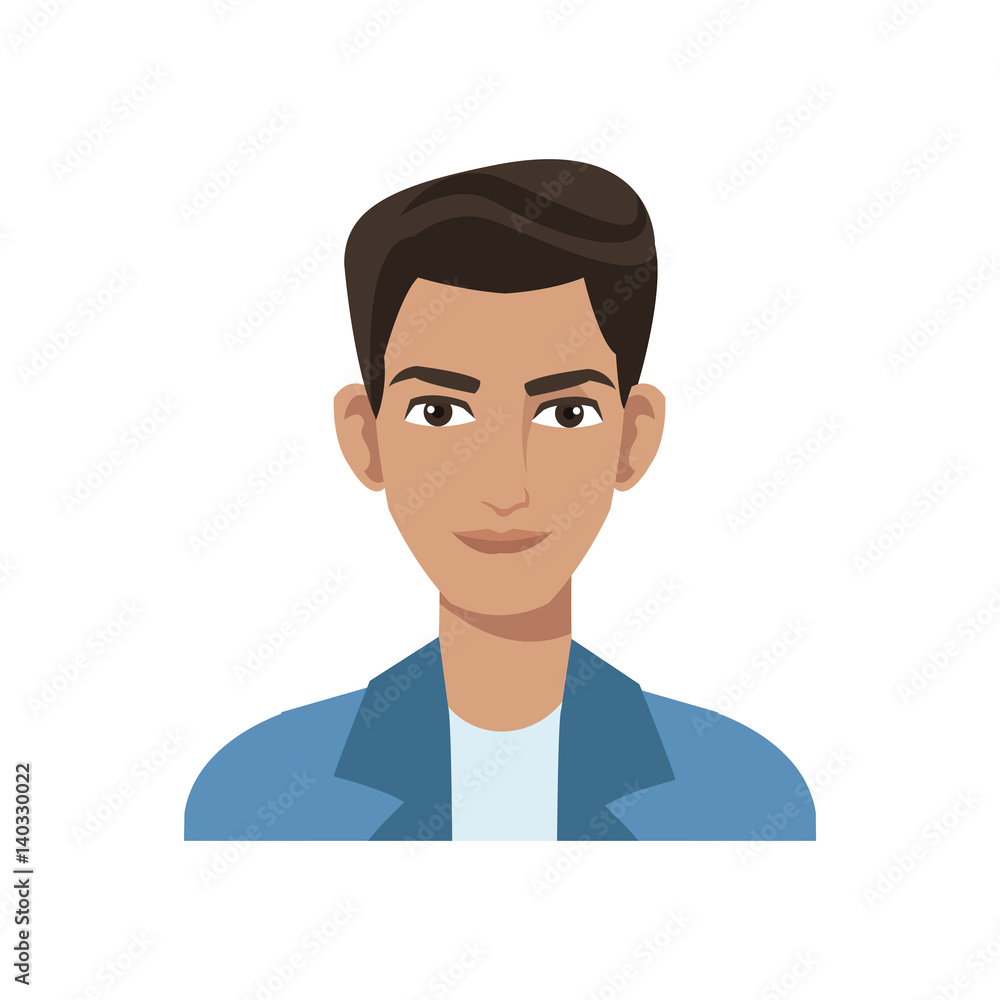 good looking man cartoon icon over white background. colorful design. vector illustration