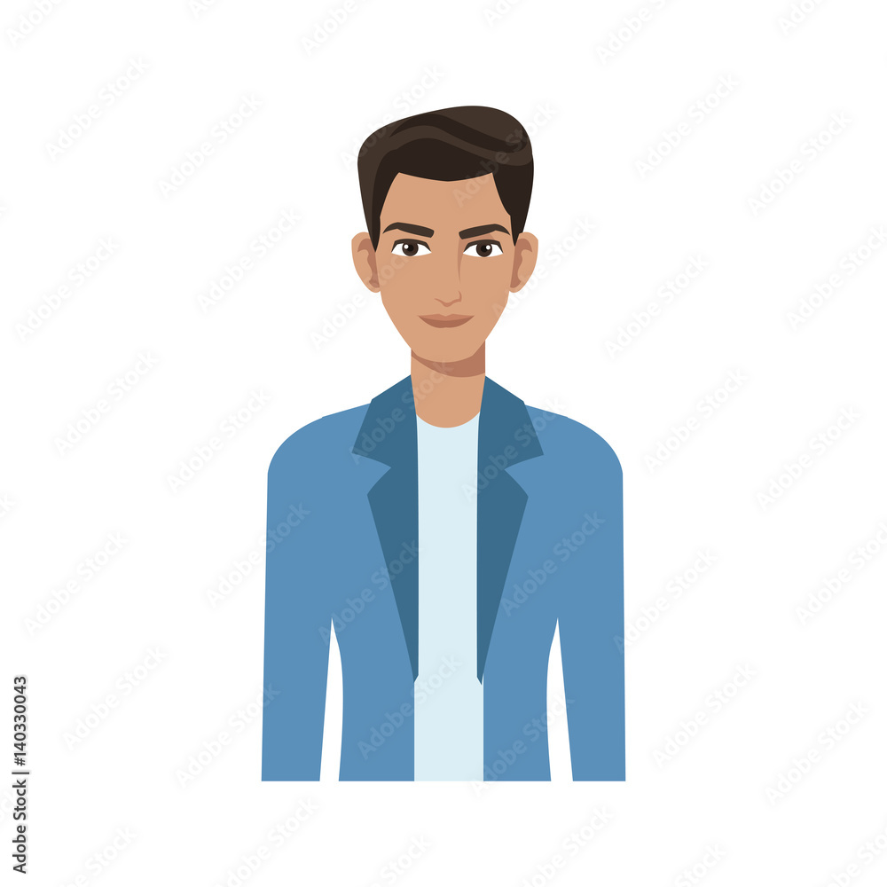 good looking man cartoon icon over white background. colorful design. vector illustration