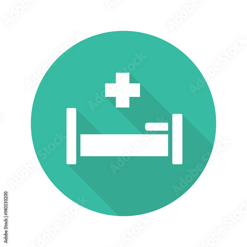 Hospital flat design long shadow icon