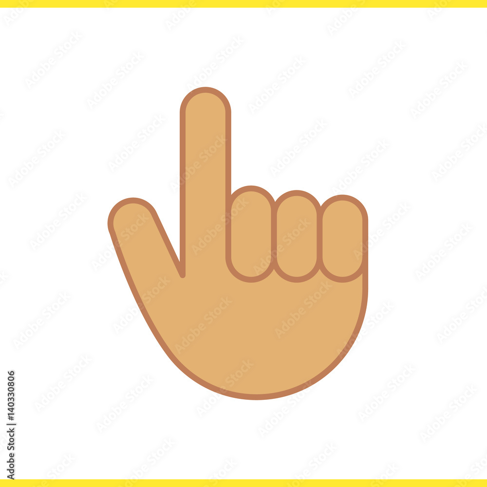 Point up hand gesture color icon Point up hand gesture color icon