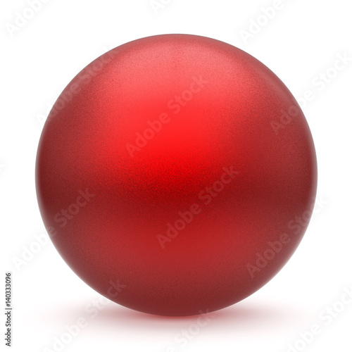 Sphere round button red matted ball basic circle geometric shape solid figure simple minimalistic atom single drop object blank balloon design element empty. 3d render illustration isolated