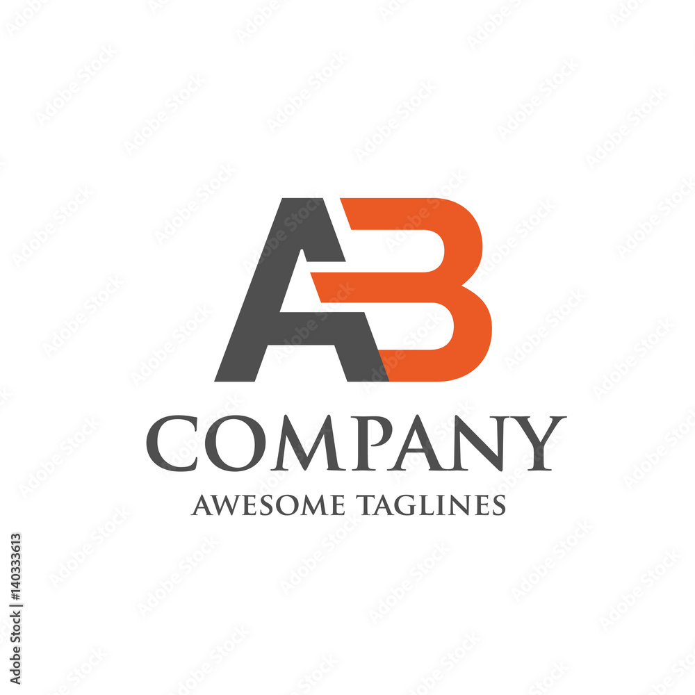 Obraz premium creative letter AB logo. Abstract business logo design template. modern Letter AB Logo template editable for your business. 