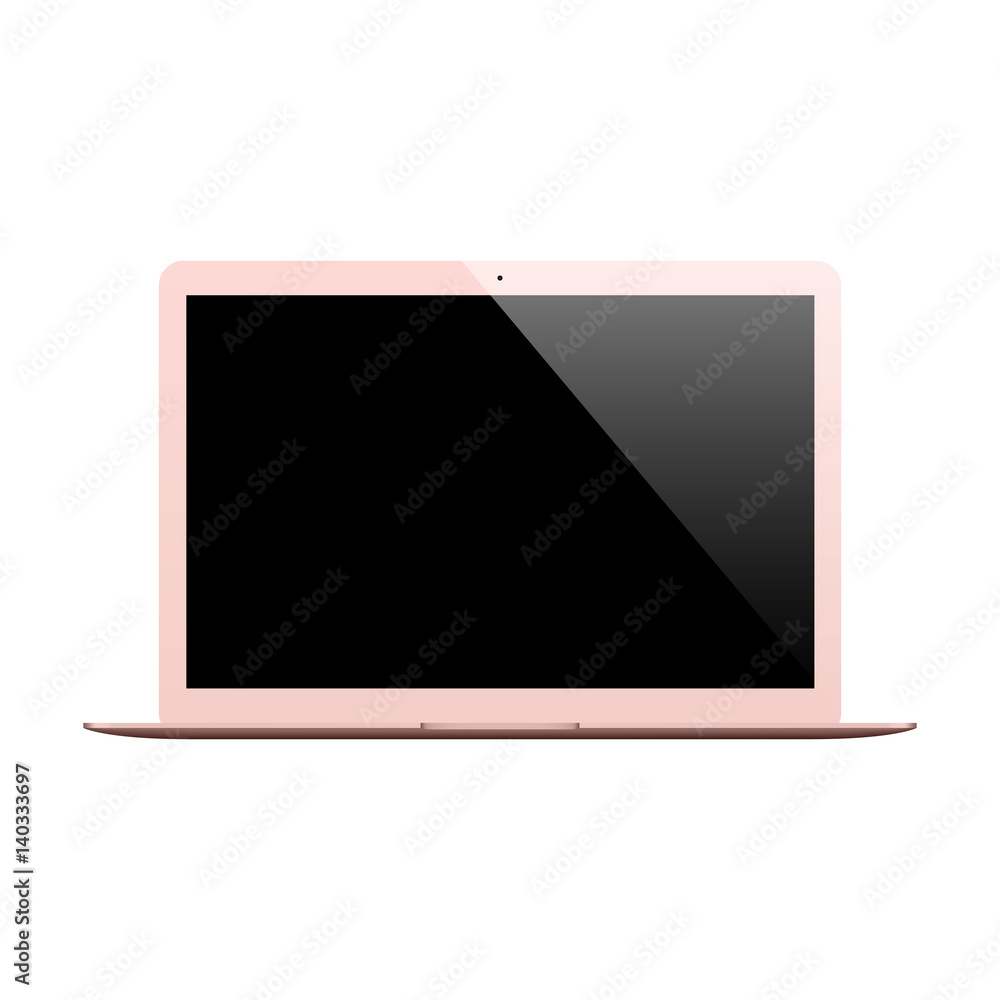 laptop rose gold color with blank screen isolated on white background. stock vector illustration eps10 laptop rose gold color with blank screen isolated on white background. stock vector illustration eps10