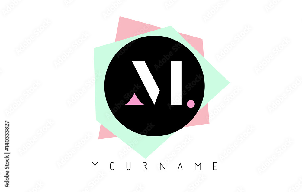 M Rectangular Logo M Geometric Shapes Logo Design with Pastel Colors. Stock Vector | Adobe ...
