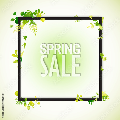 Spring sale watercolor banner