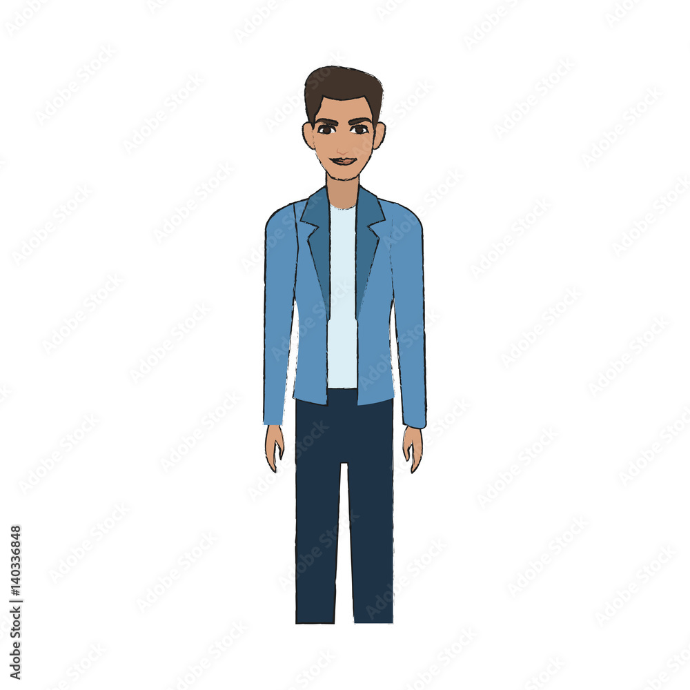 good looking man cartoon icon over white background. colorful design. vector illustration