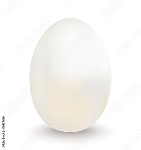 Easter white egg on a white background.Vector illustration