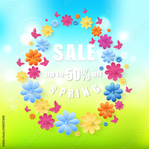 Spring sale background Vector eps10