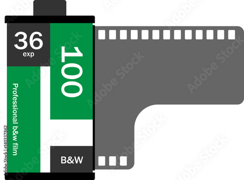 Film 135 illustration of green roll isolated