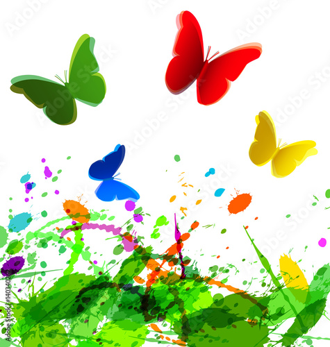 Abstract vector background with spring motive
