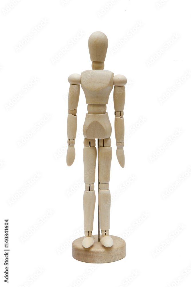Wooden dummy isolated on a white background Wooden dummy isolated on a white background