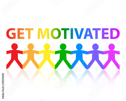 Get Motivated Paper People Rainbow