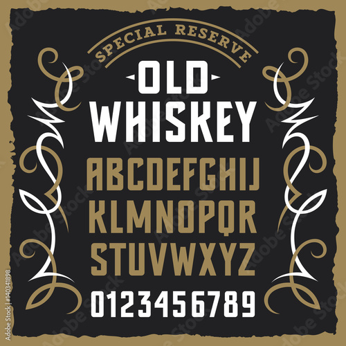 Whiskey label font 001