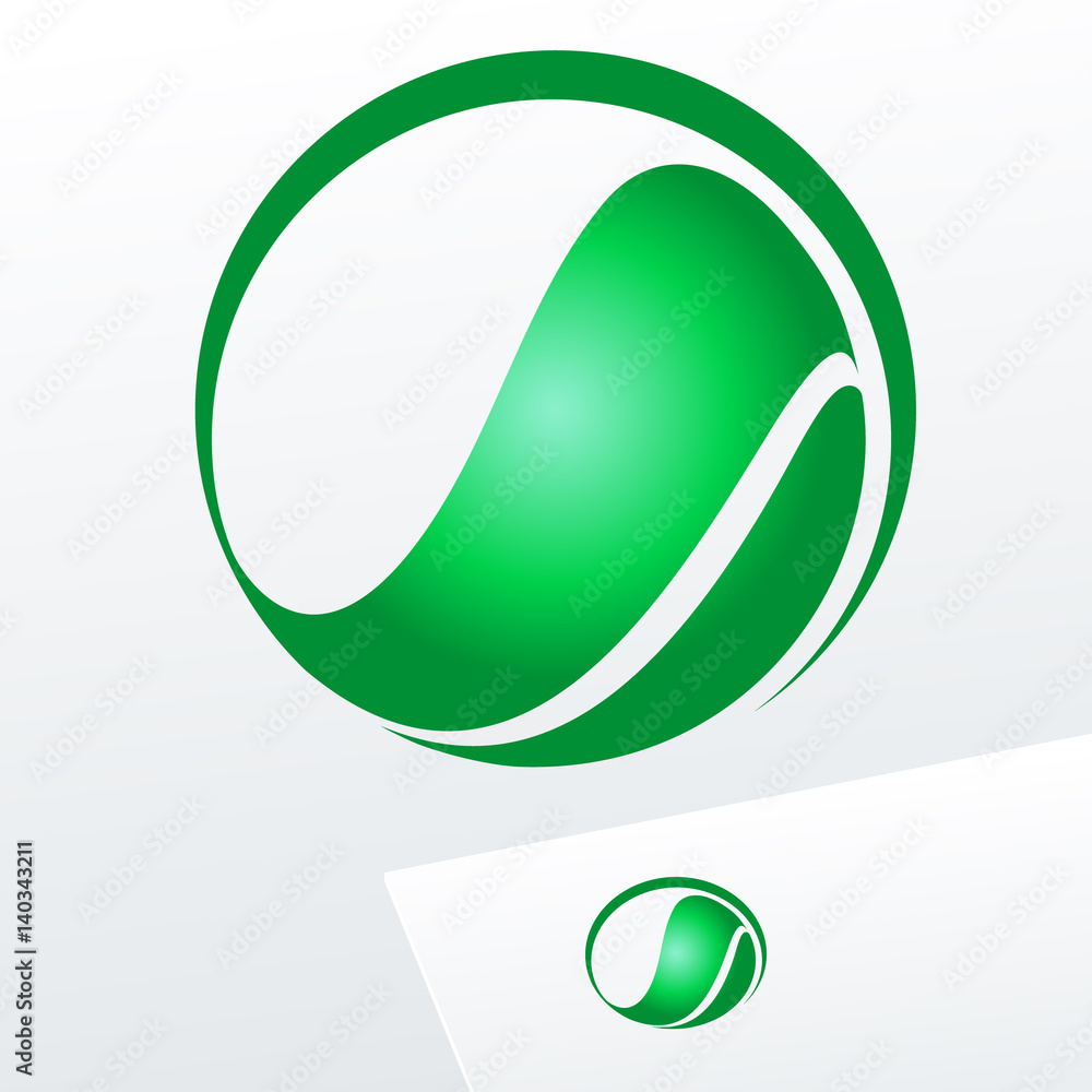 Abstract eco sign, logo in sphere shape on white background. Green emblem for Ecology, Pharmacy, Medicine activity Abstract eco sign, logo in sphere shape on white background. Green emblem for Ecology, Pharmacy, Medicine activity