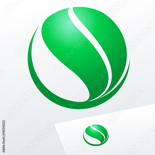 Green round vector sign. Logo for Ecology, Pharmacy, Medicine activity.