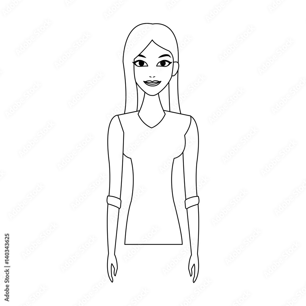 young slim pretty woman icon image vector illustration design 