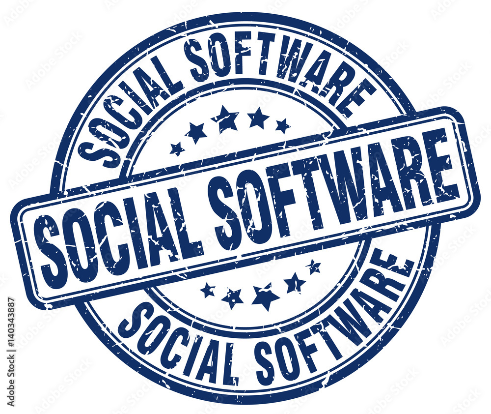 social software blue grunge stamp social software blue grunge stamp