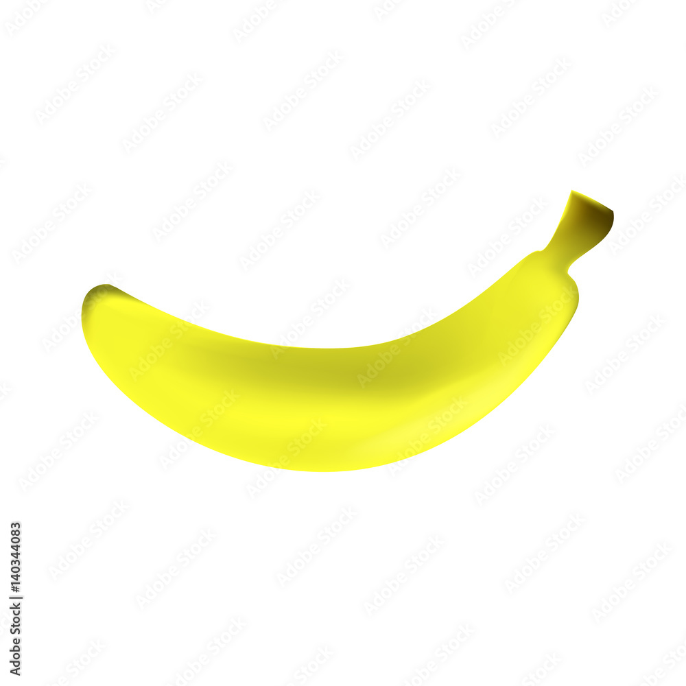 yellow banana on white background 