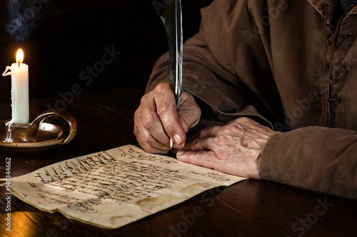 Fotografia Briefschreiber im Mittelalter