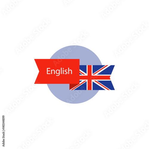 English class icon, learning concept, language school logo