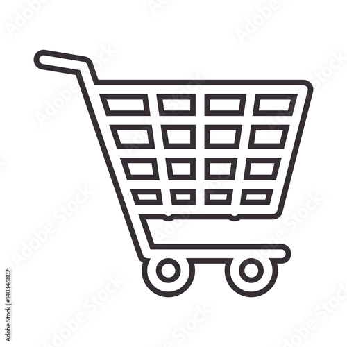 cart shopping commercial icon vector illustration design