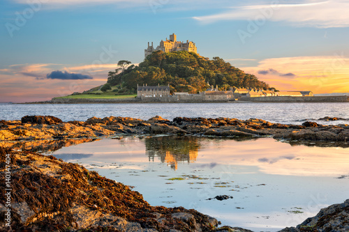 Stampa su tela St Michael's Mount in Cornwall