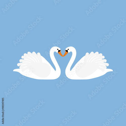 Fototapeta Naklejka Na Ścianę i Meble -  White swan illustration