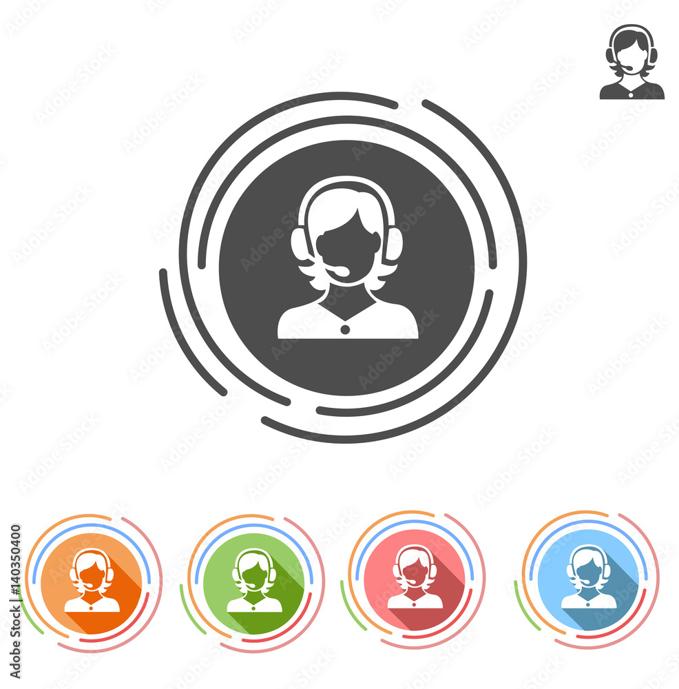 Girl operator vector flat icon Girl operator vector flat icon