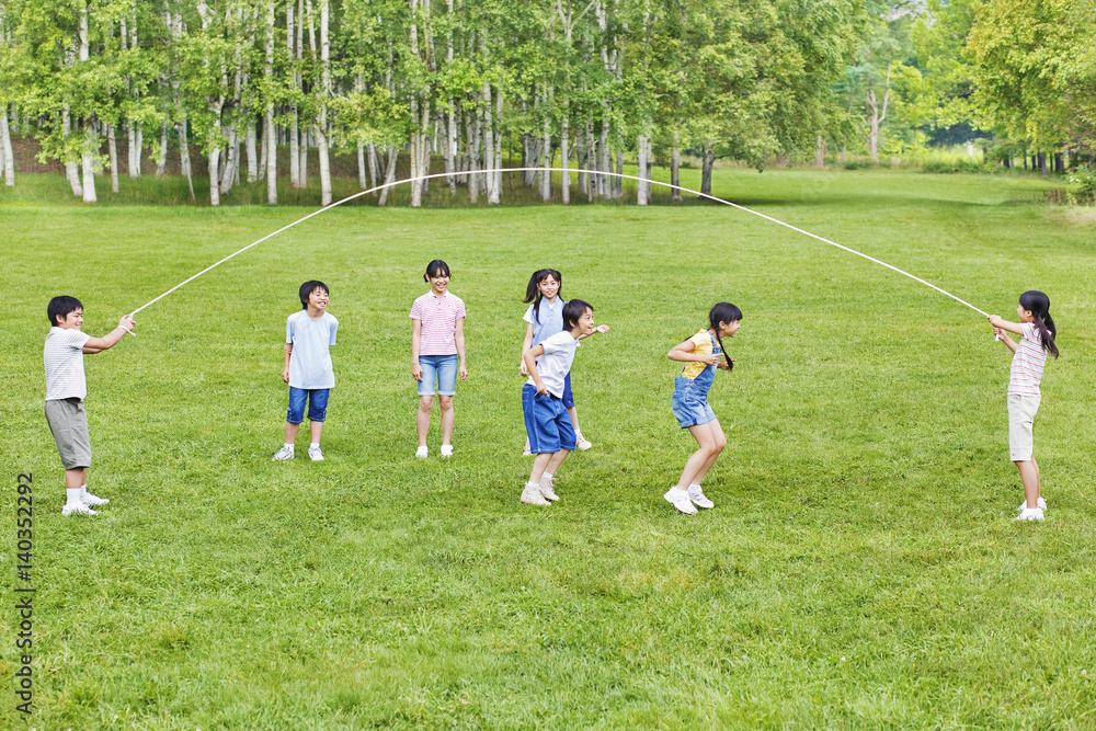 Kids skipping