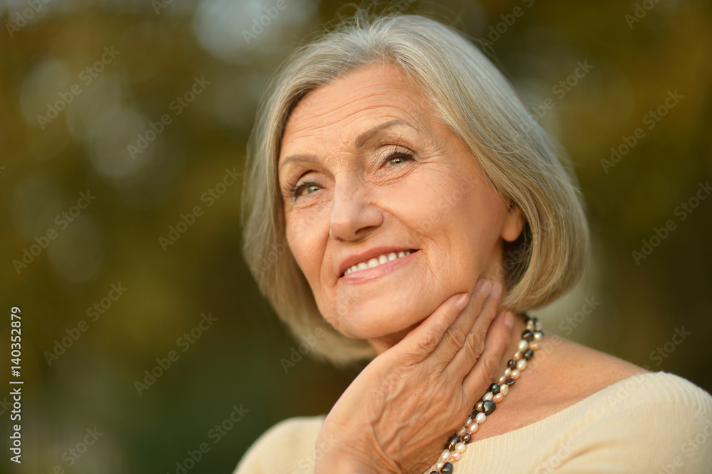 Beautiful happy elderly woman Beautiful happy elderly woman