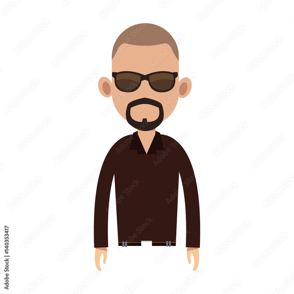 man wearing sunglasses over white background. colorful design. vector illustration man wearing sunglasses over white background. colorful design. vector illustration