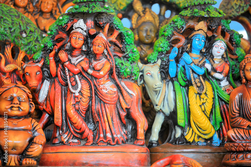 Lord Krishna and Radha statues