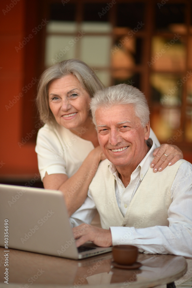 Elderly couple with a laptop Elderly couple with a laptop