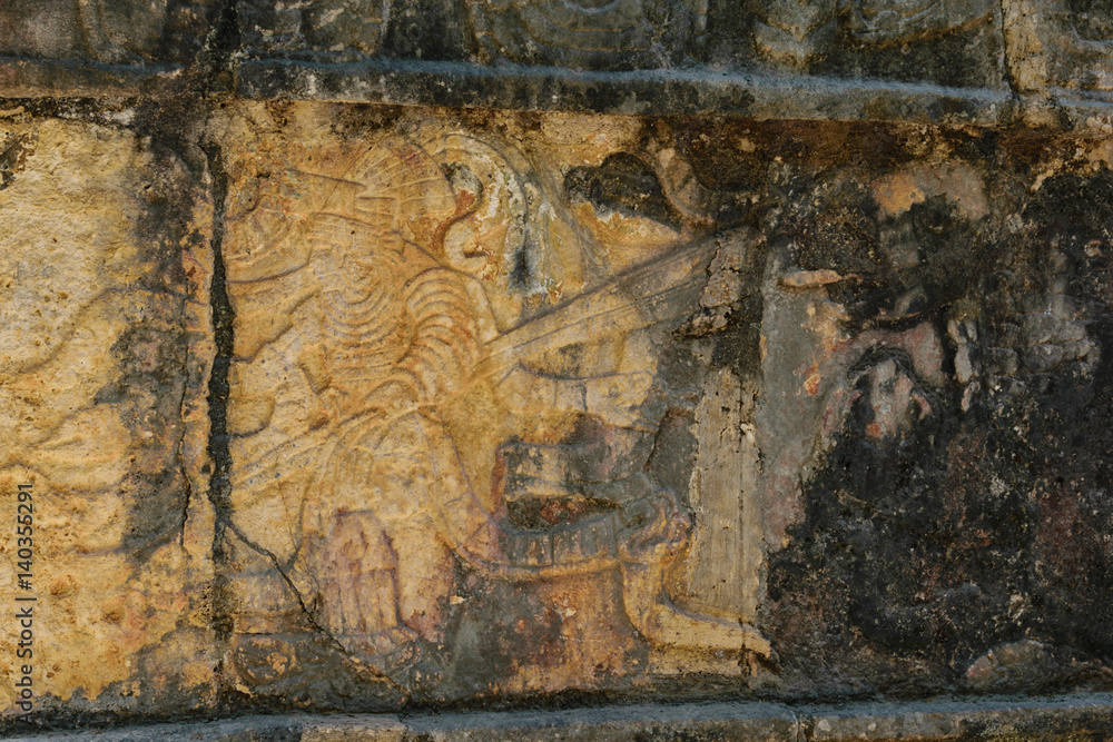 Fototapeta premium Napisy ścienne Majów w Chichen Itza