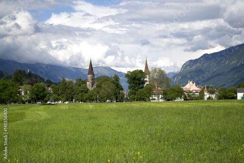 Beautiful views of the city Interlaken, Switzerland