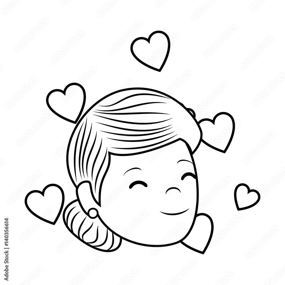 beautiful woman with hearts love avatar character vector illustration design beautiful woman with hearts love avatar character vector illustration design
