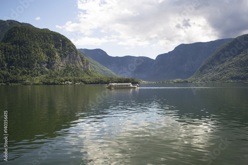 View on the Hallstatt lake  Salzkammergut Austria