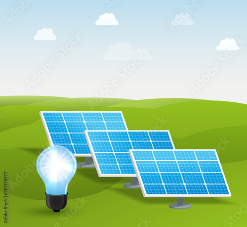 solar energy panels vector illustration 