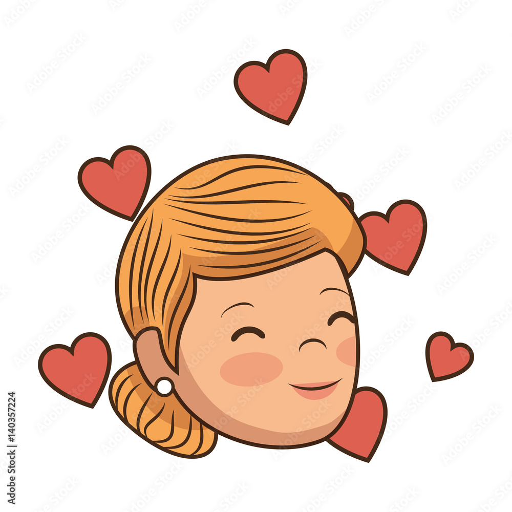 beautiful woman with hearts love avatar character vector illustration design beautiful woman with hearts love avatar character vector illustration design