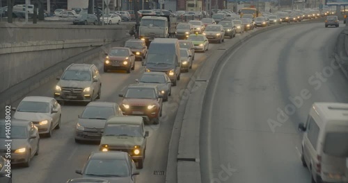 Traffic in the city evening