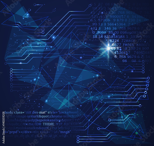 Abstract vector background. Innovative technology of future. Virtual Reality Scientific background