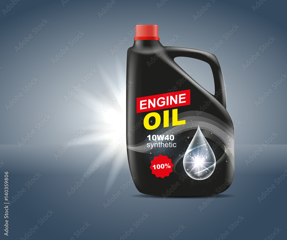 vector engine oil canister design advertising promotional template