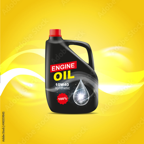 Canister engine oil design advertising template vector illustration