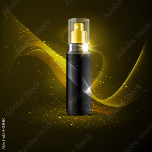 Bottle of hyaluronic cosmetics advertising poster