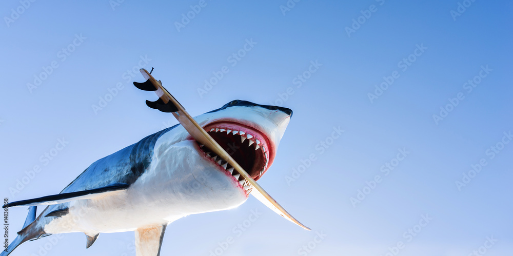 Obraz premium attaque de requin blanc