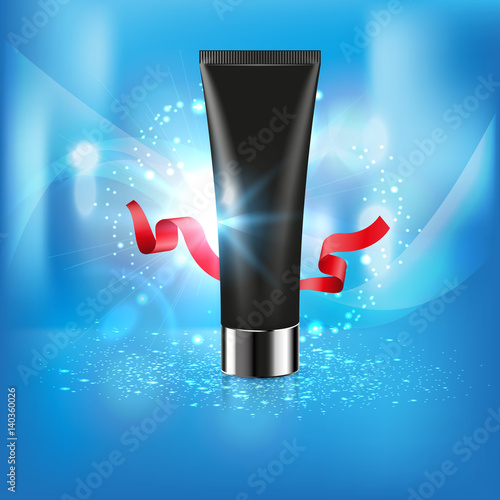 Bottle of hyaluronic cosmetics vector template packing design