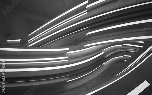 Obraz na płótnie Empty dark abstract concrete room smooth interior. Architectural background. 3D illustration w salonie